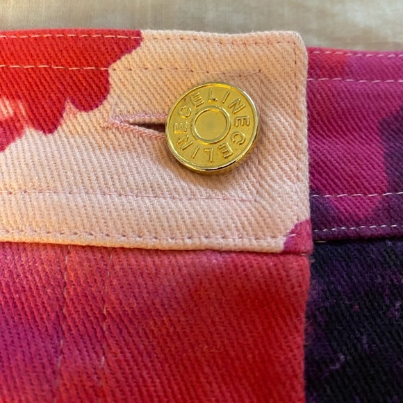 Celine Poppy Print Skirt in Barbie Pink (15) - Picture 2 of 6